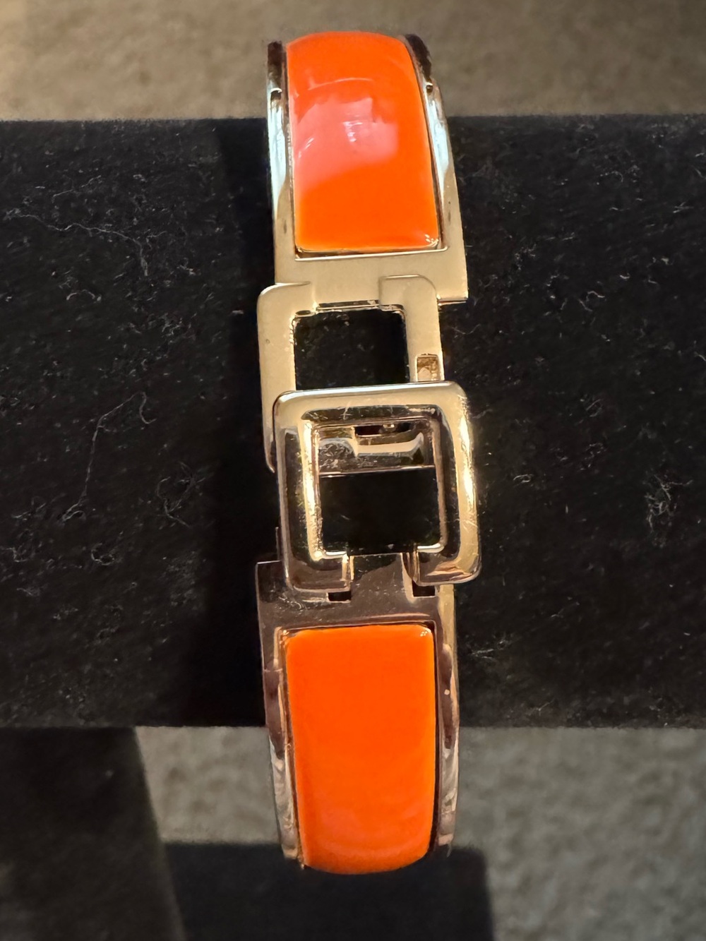 Chico's Orange and Gold hinged bracelet